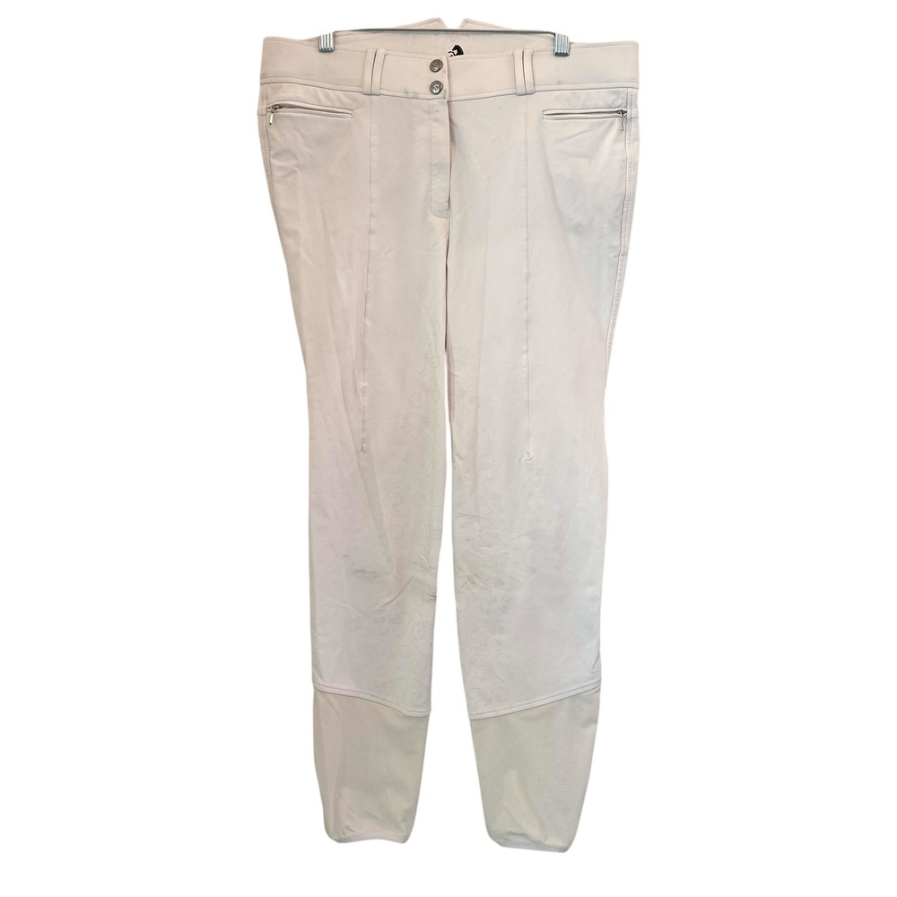 Horze Equestrian Women White Riding Pants Breeches Full Seat 32 Horseback‎ READ
